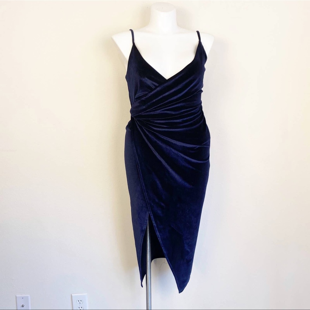 Luxe Wave Blue Velvet Dress Large